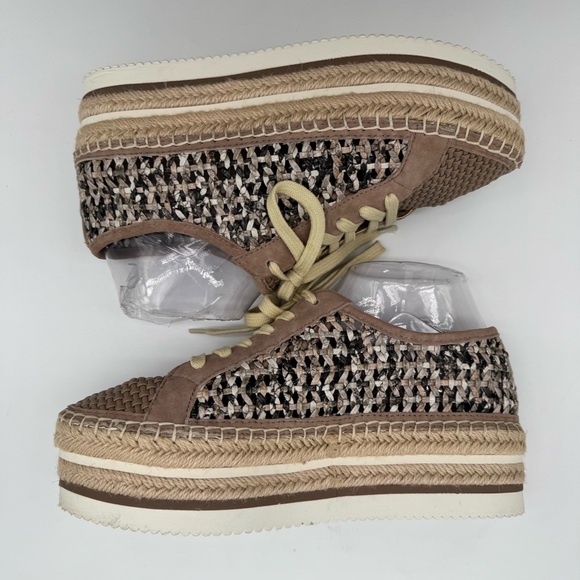 Vince Camuto Kemmiy Platform Espadrille Sneaker Taupe Namibi Snake Size 8.5 M - Picture 6 of 10